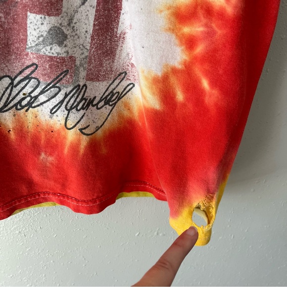 Zion Rootswear Y2K Grunge Tie Dye Bob Marley Tee Size Medium - Picture 5 of 11